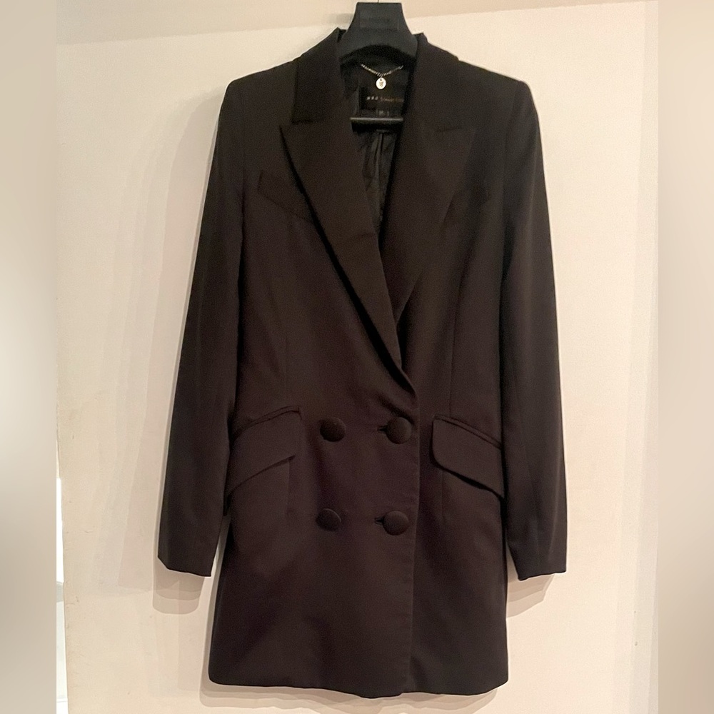 Satin Double Breasted Blazer - Xs